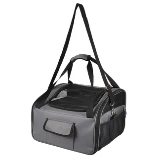 Autostoel hond – Flamingo Autostoel Ida – 44x34x32cm – 2-in-1 autostoel & draagtas – veilig & comfortabel reizen voor kleine honden fra Flamingo i Grå – produktbillede 2 af 6