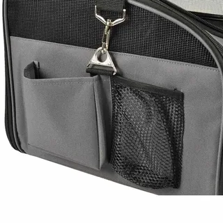Autostoel hond – Flamingo Autostoel Ida – 44x34x32cm – 2-in-1 autostoel & draagtas – veilig & comfortabel reizen voor kleine honden fra Flamingo i Grå – produktbillede 5 af 6