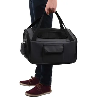 Autostoel hond – Flamingo Autostoel Ida – 44x34x32cm – 2-in-1 autostoel & draagtas – veilig & comfortabel reizen voor kleine honden fra Flamingo i Grå – produktbillede 6 af 6