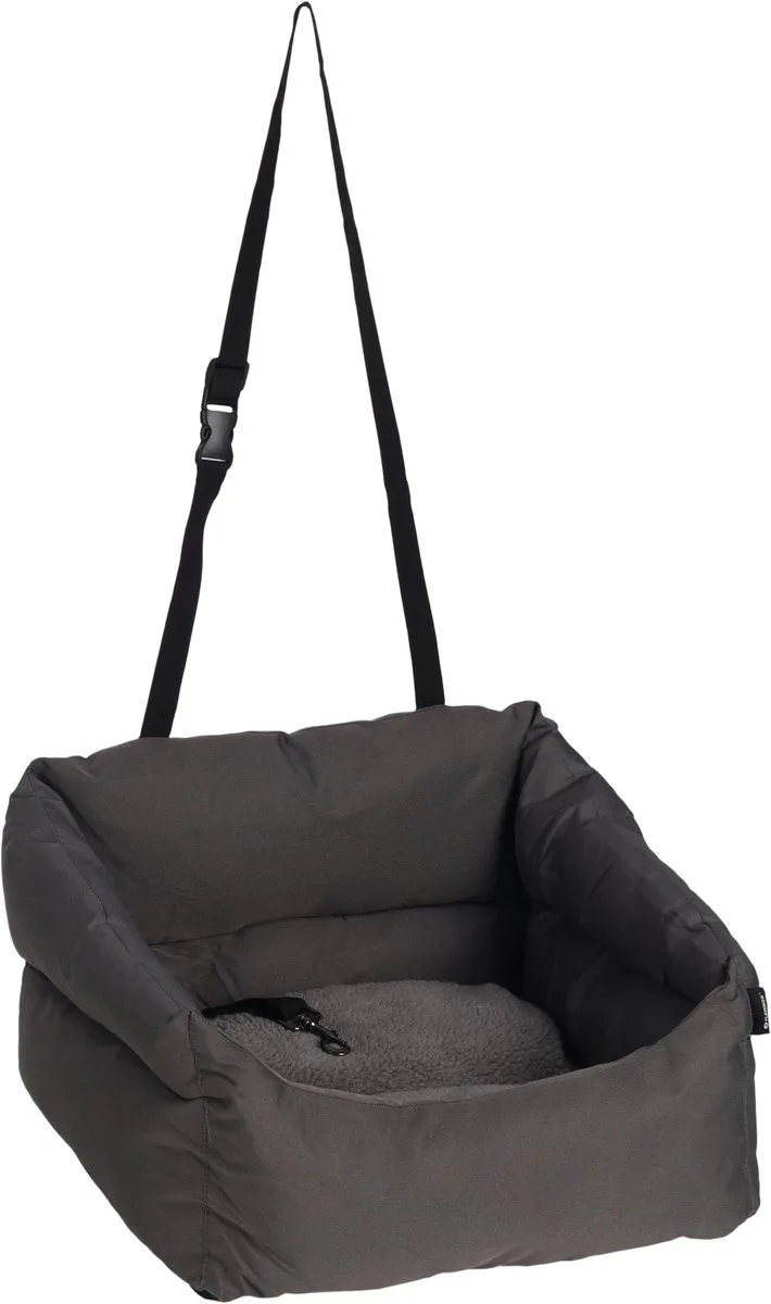 Autostoel hond – Flamingo Autostoel Jangles – 50x50x14,5cm – compact & veilig – met uitneembaar kussen by Flamingo in Grey – product photo