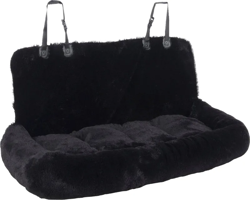 Autostoel hond – Flamingo Autostoel Krems – 120x60x14cm – achterbankbeschermer met kussen – veilig & comfortabel de Flamingo en Noir – photo produit