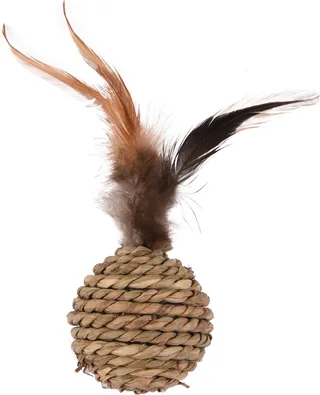 Babs - Speelgoed Katten - Ps Bal Babs + Veren Bruin 16cm - 1st - 128668 - 1st by Flamingo in Natural – product photo 1 of 3