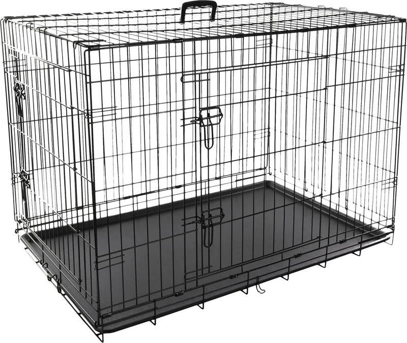 bench met 2 deuren - 109 x 70 x 76 cm fra Flamingo i Sort – produktbillede