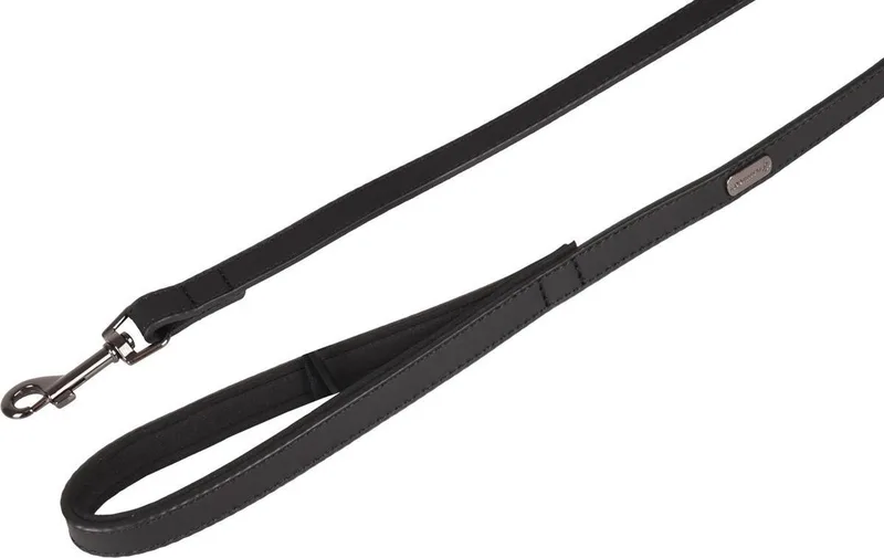 Binti Hondenriem - Echt Leder - Breedte 1,5 cm - Lengte 100 cm de Flamingo en Noir – photo produit