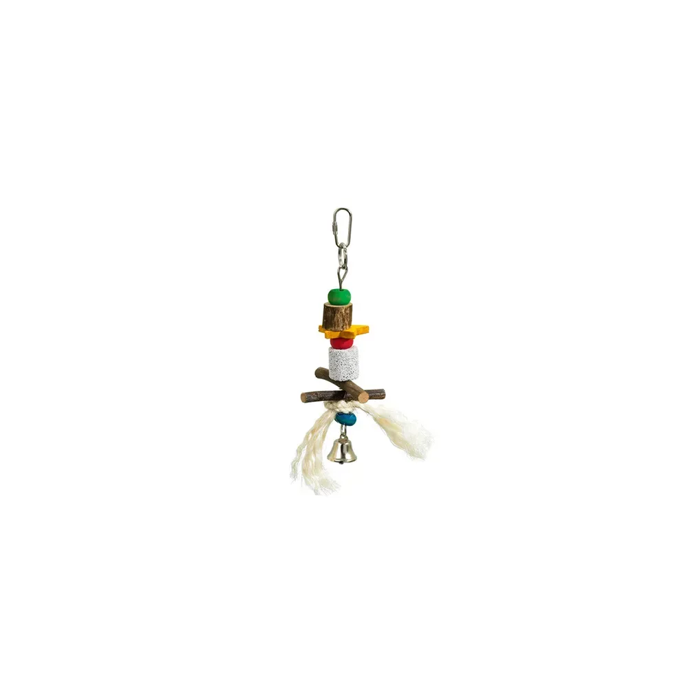 Jouet Pour Oiseaux Bird´s World Stone & Wood & Medium Bell de Flamingo – photo produit