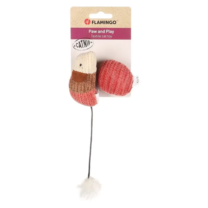 Blaro - Speelgoed Katten - Ps Blaro Muis + Bal - 2st - 138951 - 2st by Flamingo in Red – product photo 2 of 3