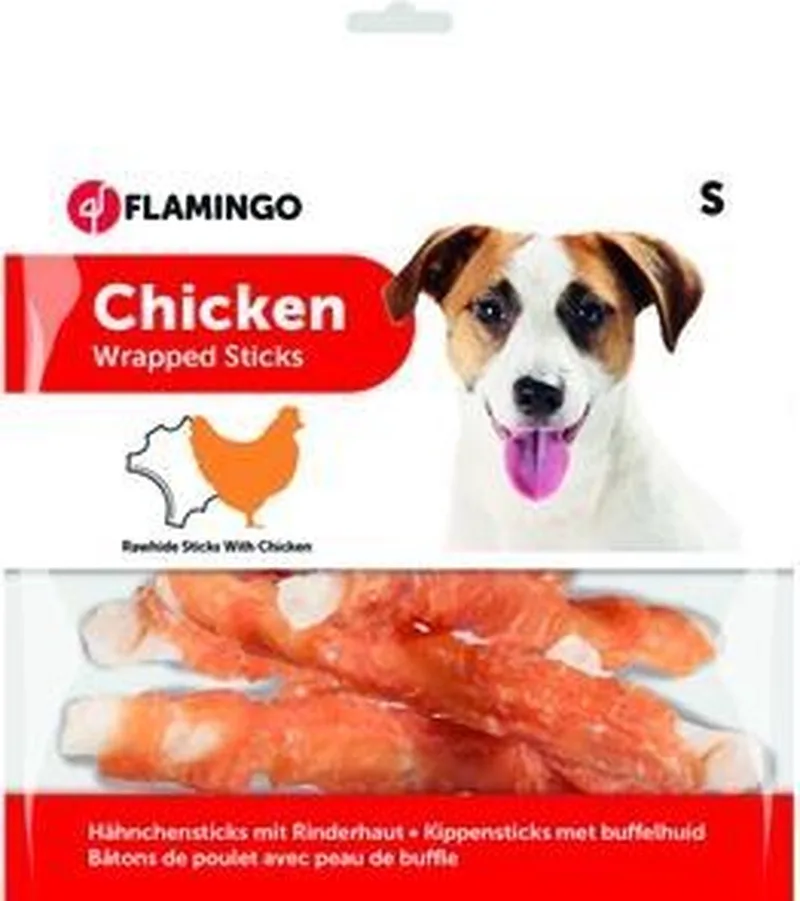 Chicken wrap stick 12CM - 350g hondensnack by Flamingo – product photo