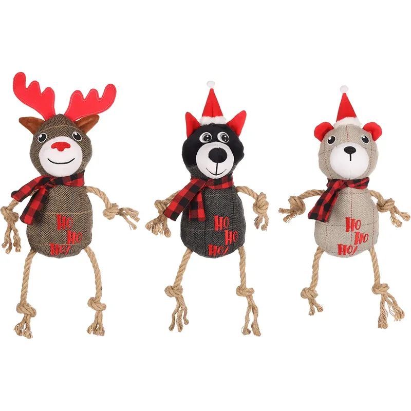 Christmas Beta Rope Hondenspeeltje Geassorteerd de Flamingo – photo produit