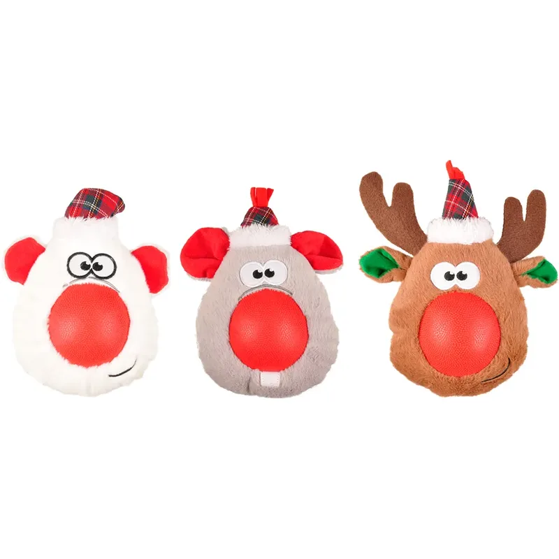 Christmas Rubber Nose Hondenspeeltje Geassorteerd de Flamingo – photo produit
