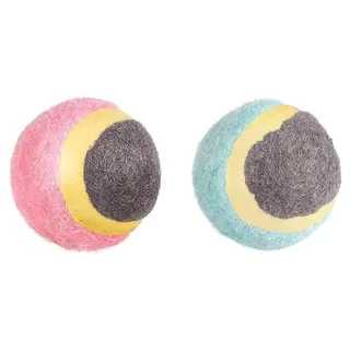 Cub Hifa - Speelgoed Honden - Hs Small Dog Cub Tennisbal Hifa Roze/groen 4,5cm - 2st - 128125 - 2st by Flamingo in Multicolour – product photo 3 of 5