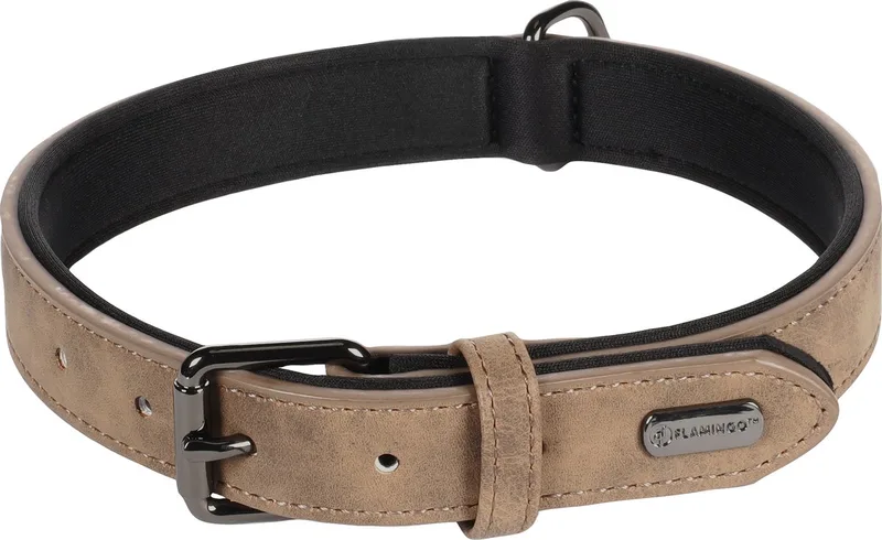 Delu Met Neopreen - Halsband Honden - Halsband Delu L 42-52cm 25mm - 1st - 123498 - 1st de Flamingo en Marron – photo produit