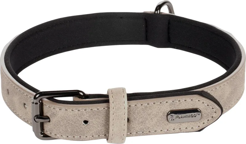 Delu Met Neopreen - Halsband Honden - Halsband Delu L 42-52cm 25mm - 1st - 123466 - 1st von Flamingo in Taupe – Produktfoto