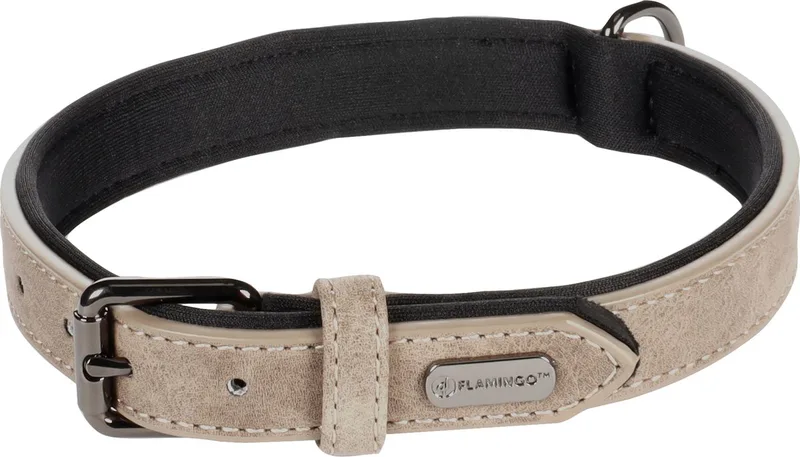 Delu Met Neopreen - Halsband Honden - Halsband Delu M 36-44cm 20mm - 1st - 123475 - 1st de Flamingo en Taupe – photo produit
