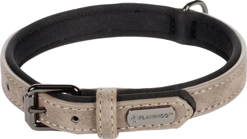 Delu Met Neopreen - Halsband Honden - Halsband Delu S 29-35cm 15mm - 1st - 123478 - 1st by Flamingo in Taupe – product photo