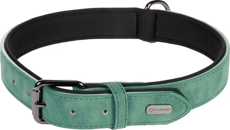Delu Met Neopreen - Halsband Honden - Halsband Delu Xxl 52-62cm 30mm - 1st - 123547 - 1st de Flamingo en Vert – photo produit