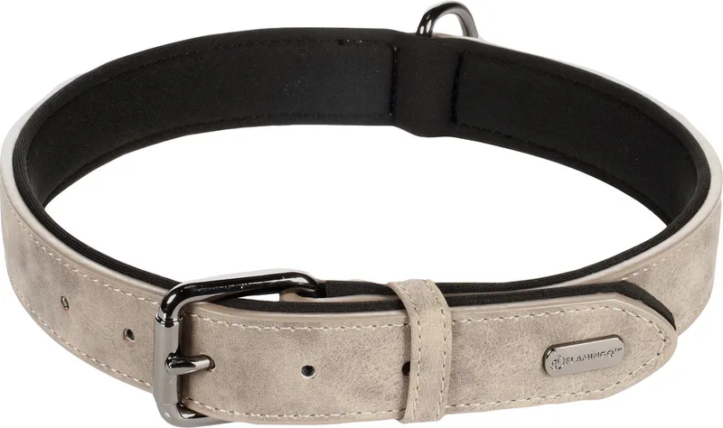 Delu Met Neopreen - Halsband Honden - Halsband Delu Xxl 52-62cm 30mm - 1st - 123460 - 1st de Flamingo en Taupe – photo produit