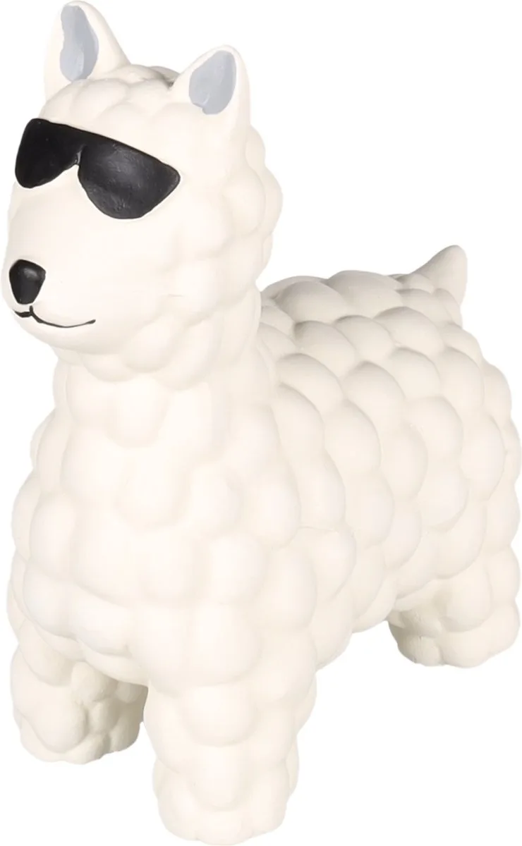 DEMBU HONDEN SPEELGOED LAMA - 15,1 CM by Flamingo in White – product photo