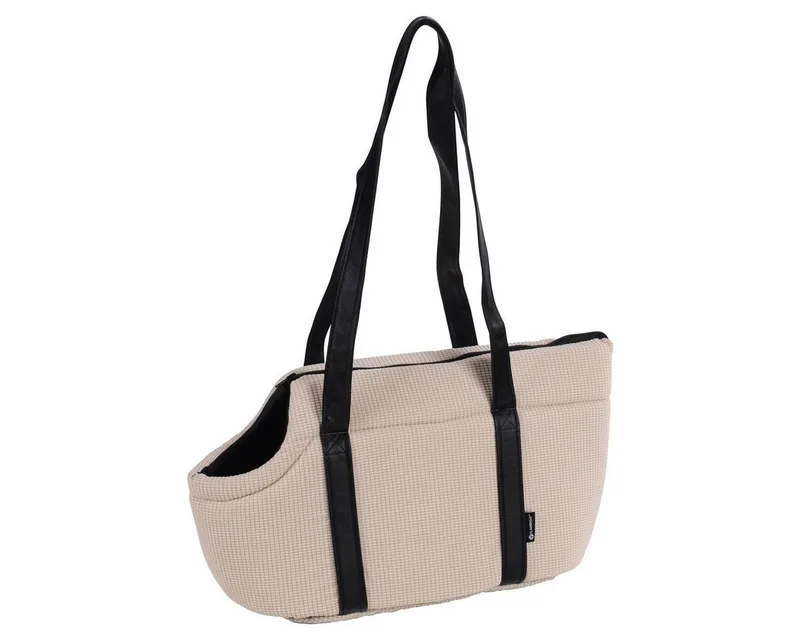 Draagtas hond – Draagtas kat – Flamingo Aaliyah – 46 x 23 x 25 cm – ritssluiting boven – uitneembaar kussen – opbergvak – veiligheidsriem – reistas hond & reistas kat von Flamingo in Weiß – Produktfoto 2 von 4