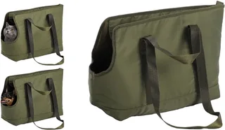 Draagtas hond – Draagtas kat – Flamingo Ken Draagtas – 41 x 21 x 32 cm – met ritssluiting – afwasbare bodem – 5 opbergvakken – voetjes tegen natte ondergrond – verstelbare veiligheidsriem – reistas hond & reistas kat de Flamingo en Vert – photo produit 1 sur 3