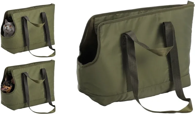Draagtas hond – Draagtas kat – Flamingo Ken Draagtas – 41 x 21 x 32 cm – met ritssluiting – afwasbare bodem – 5 opbergvakken – voetjes tegen natte ondergrond – verstelbare veiligheidsriem – reistas hond & reistas kat de Flamingo en Vert – photo produit 1 sur 3