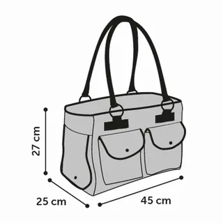 Draagtas hond – Draagtas kat – Flamingo Laura – 45 x 25 x 27 cm – ventilatiegaas – ritssluiting boven – uitneembare bodem – 3 opbergvakken – veiligheidsriem – reistas hond & reistas kat by Flamingo in Grey – product photo 5 of 5
