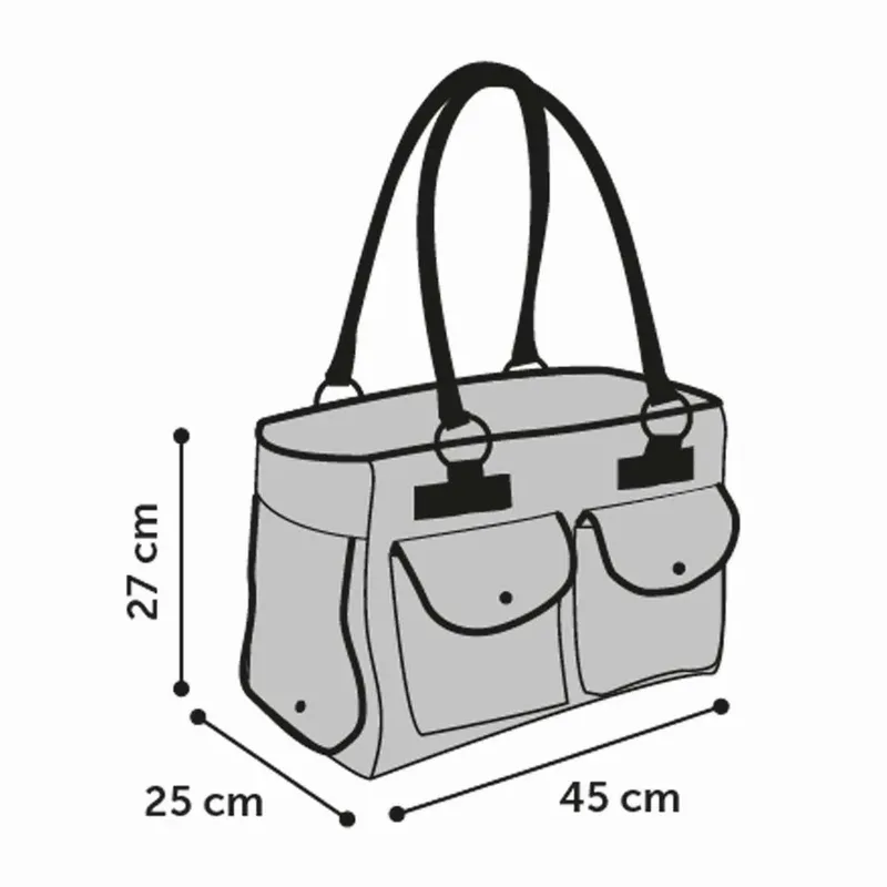 Draagtas hond – Draagtas kat – Flamingo Laura – 45 x 25 x 27 cm – ventilatiegaas – ritssluiting boven – uitneembare bodem – 3 opbergvakken – veiligheidsriem – reistas hond & reistas kat by Flamingo in Grey – product photo 5 of 5
