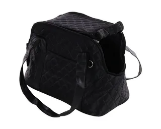 Draagtas hond – Draagtas kat – Flamingo Merida – 41 x 21 x 27 cm – ventilatiegaas – ritssluiting – uitneembare bodem – opbergvak – veiligheidsriem – reistas hond & reistas kat von Flamingo in Schwarz – Produktfoto 2 von 5