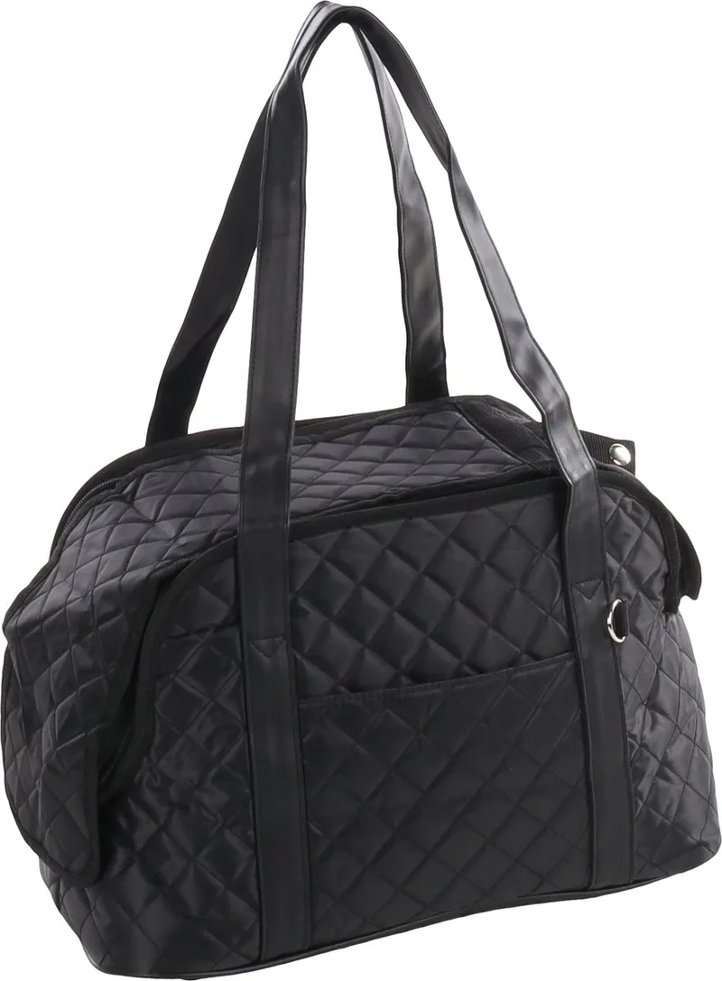 Draagtas hond – Draagtas kat – Flamingo Merida – 41 x 21 x 27 cm – ventilatiegaas – ritssluiting – uitneembare bodem – opbergvak – veiligheidsriem – reistas hond & reistas kat von Flamingo in Schwarz – Produktfoto 1 von 5