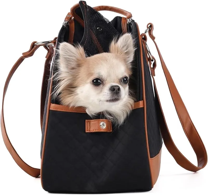 Draagtas hond – Draagtas kat – Flamingo Paddie – 41 x 19 x 30 cm – ventilatiegaas – ritssluiting – uitneembare bodem – veiligheidsriem – reistas hond & reistas kat by Flamingo in Black – product photo 1 of 5