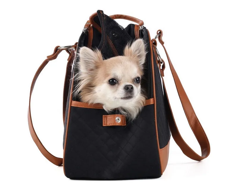 Draagtas hond – Draagtas kat – Flamingo Paddie – 41 x 19 x 30 cm – ventilatiegaas – ritssluiting – uitneembare bodem – veiligheidsriem – reistas hond & reistas kat by Flamingo in Black – product photo 2 of 5