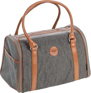Draagtas hond – Draagtas kat – Flamingo Sitka – 45 x 25 x 28 cm – ritssluiting zijkant – uitneembare bodem – 2 opbergvakken – voetjes – veiligheidsriem – reistas hond & reistas kat by Flamingo in Grey – product photo 1 of 2