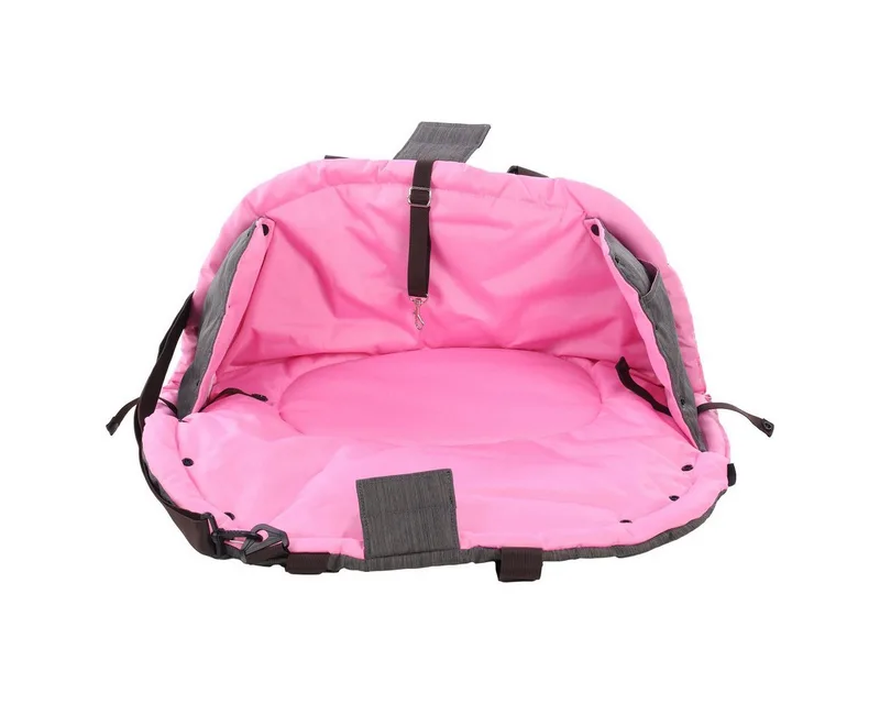 Draagtas hond – Draagtas kat – Flamingo Xenos Taupe – 62 x 26 x 28 cm – 2-in-1 draagtas & ligdeken - opbergvak – veiligheidsriem – reistas hond & reistas kat von Flamingo in Braun – Produktfoto 3 von 5