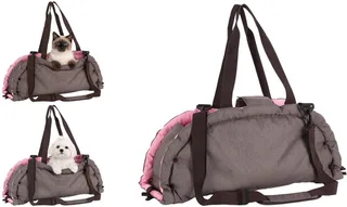 Draagtas hond – Draagtas kat – Flamingo Xenos Taupe – 62 x 26 x 28 cm – 2-in-1 draagtas & ligdeken - opbergvak – veiligheidsriem – reistas hond & reistas kat von Flamingo in Braun – Produktfoto 1 von 5