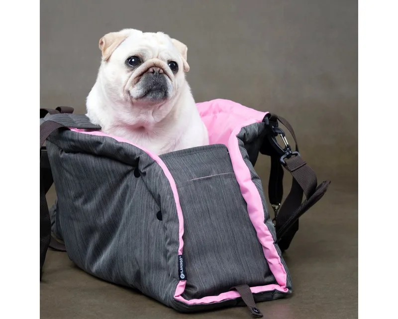 Draagtas hond – Draagtas kat – Flamingo Xenos Taupe – 62 x 26 x 28 cm – 2-in-1 draagtas & ligdeken - opbergvak – veiligheidsriem – reistas hond & reistas kat von Flamingo in Braun – Produktfoto 5 von 5