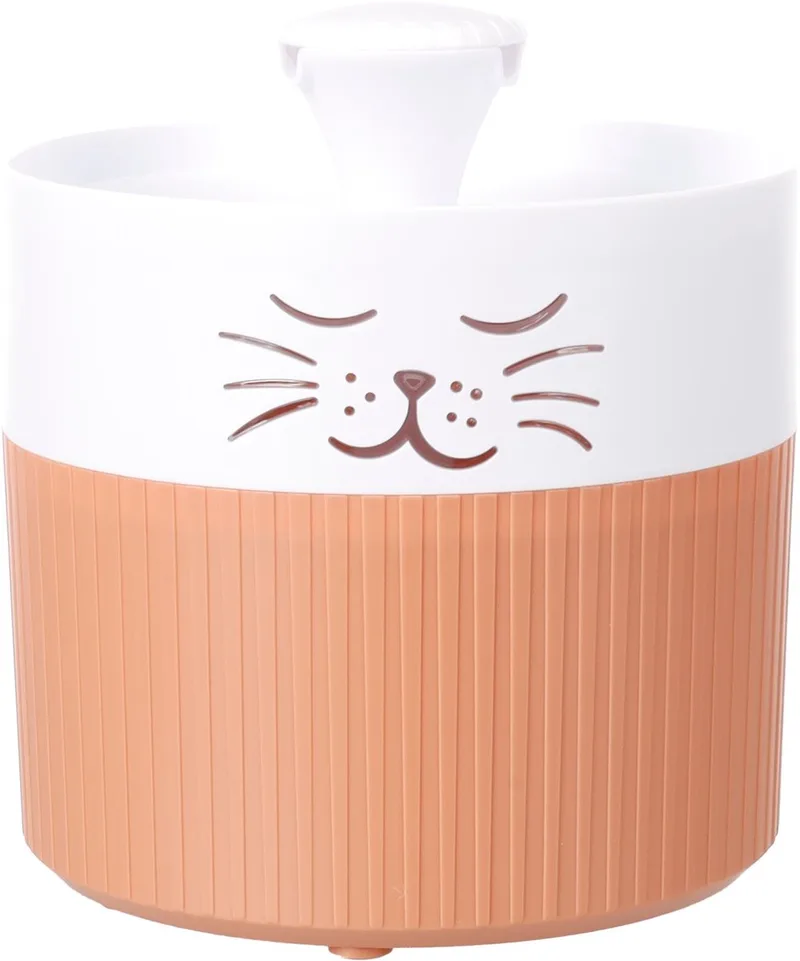 Drinkfontein kat – hond – 2L – Rond – Terracotta & Wit – Met koolstoffilter – Stille pomp – Lichtindicator – 18x20x18,5 cm – Flamingo Mali by Flamingo in Terracotta & Wit – product photo