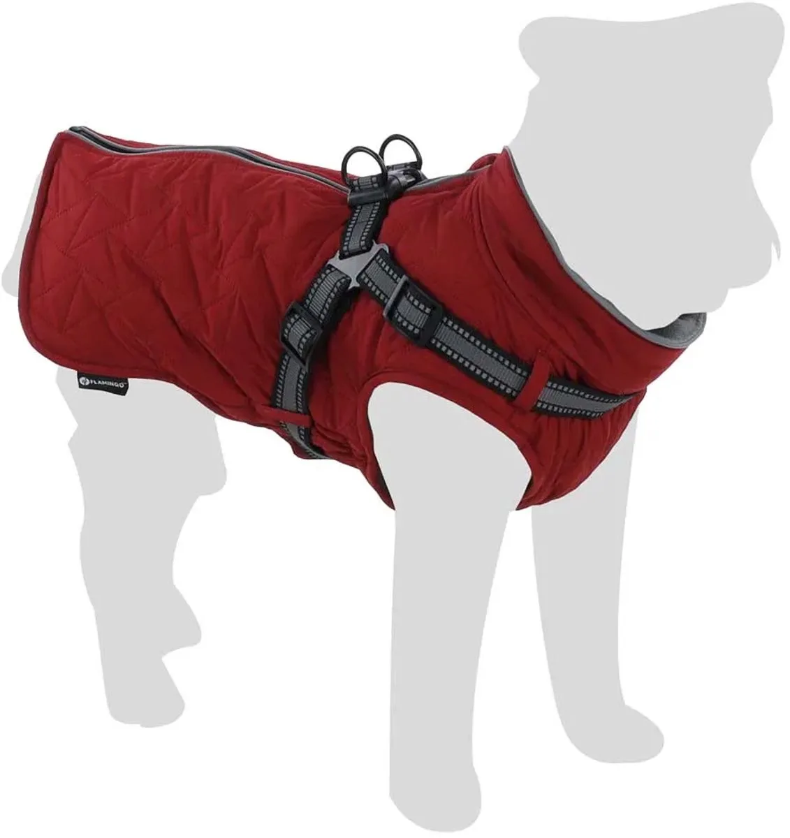 Duker Hundejacke von Flamingo in Rot – Produktfoto