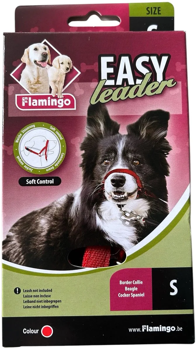 Easy Leader Halsband Hond Maat S van Flamingo in Rood – productfoto