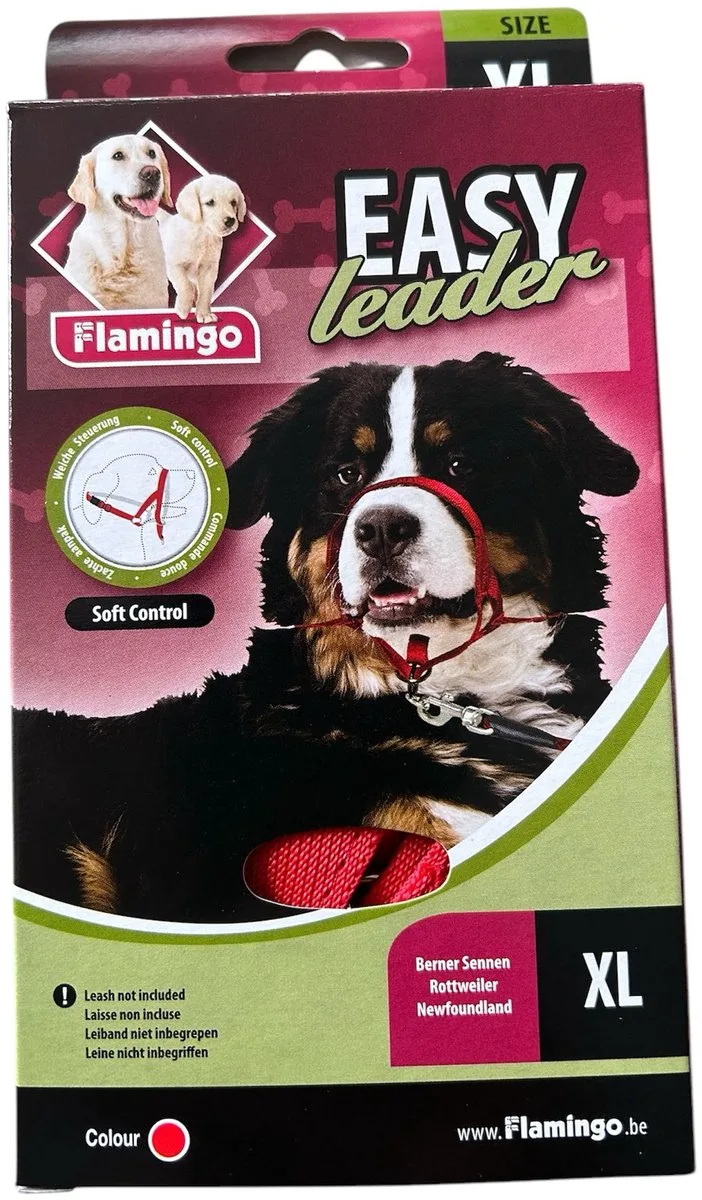 Easy Leader Halsband Hond Maat XL by Flamingo in Red – product photo