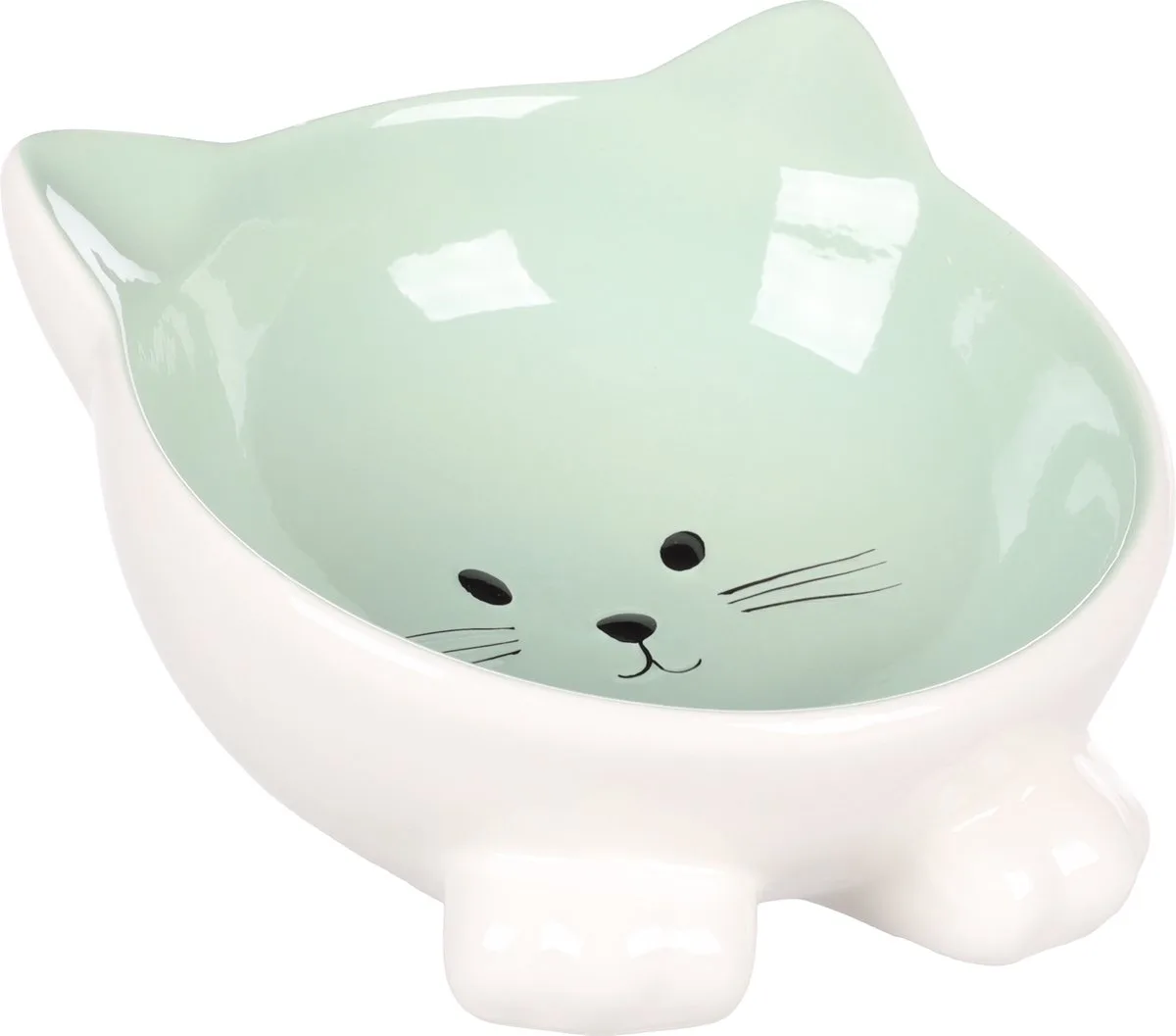 Eet- en Drinkpot "Puzi" – 125 ml – Compacte Voerbak voor Katten en Kleine Honden från Flamingo i Grön – produktbild
