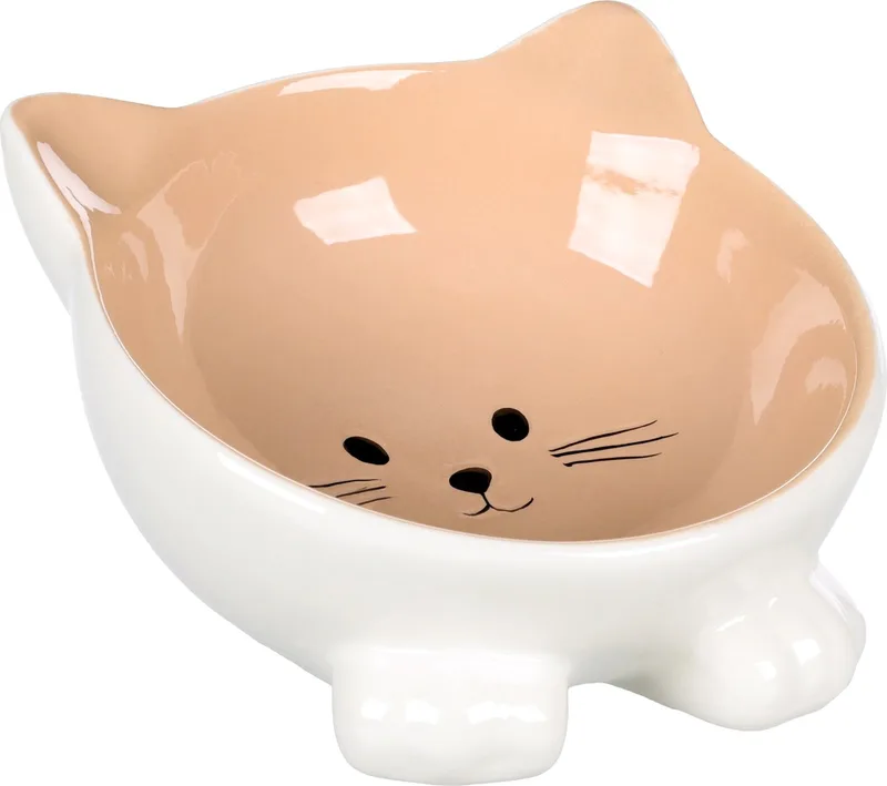 Eet- en Drinkpot "Puzi" – 125 ml – Stijlvolle Voerbak voor Katten en Kleine Honden van Flamingo in Taupe – productfoto 1 van 3