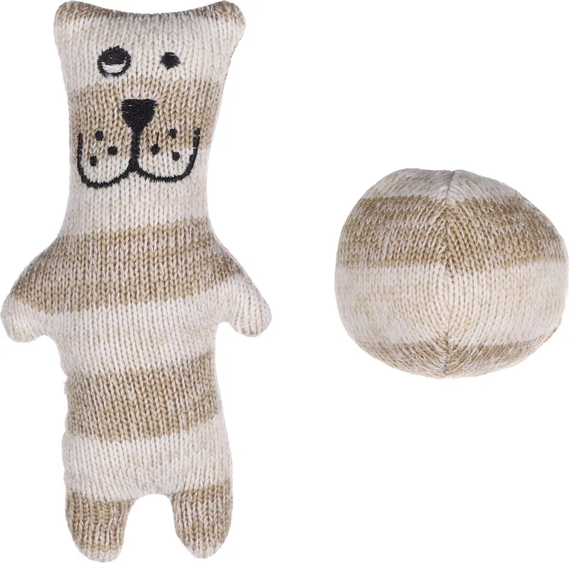 Faci - Speelgoed Katten - Ps Faci Hond Gestreept + Bal - 1st - 137815 - 1st by Flamingo in Brown – product photo 1 of 3