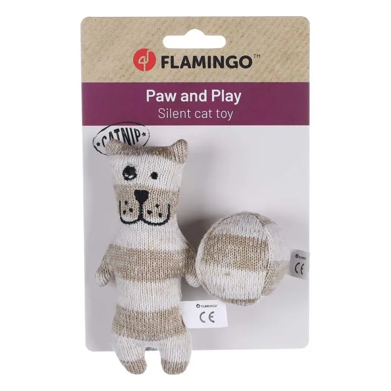 Faci - Speelgoed Katten - Ps Faci Hond Gestreept + Bal - 1st - 137815 - 1st by Flamingo in Brown – product photo 2 of 3