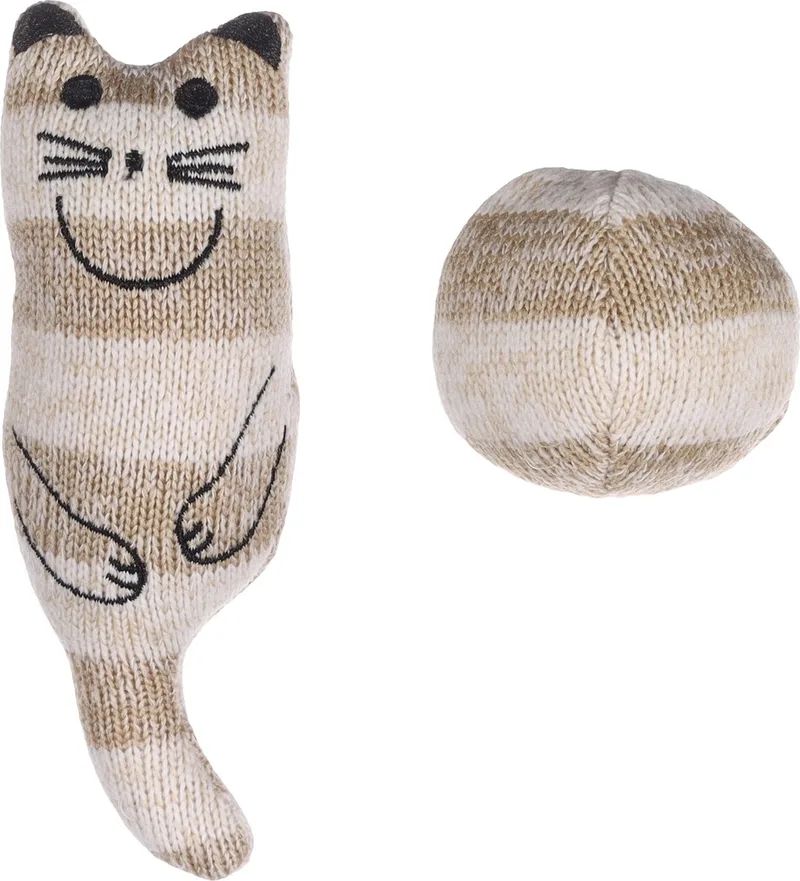 Faci - Speelgoed Katten - Ps Faci Kat + Bal Gestreept - 1st - 137685 - 1st by Flamingo in Brown – product photo