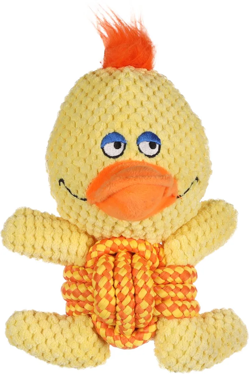 Farmi - Speelgoed Honden - Hs Farmi Eend+touw 22cm - 1st - 135356 - 1st by Flamingo in Yellow – product photo