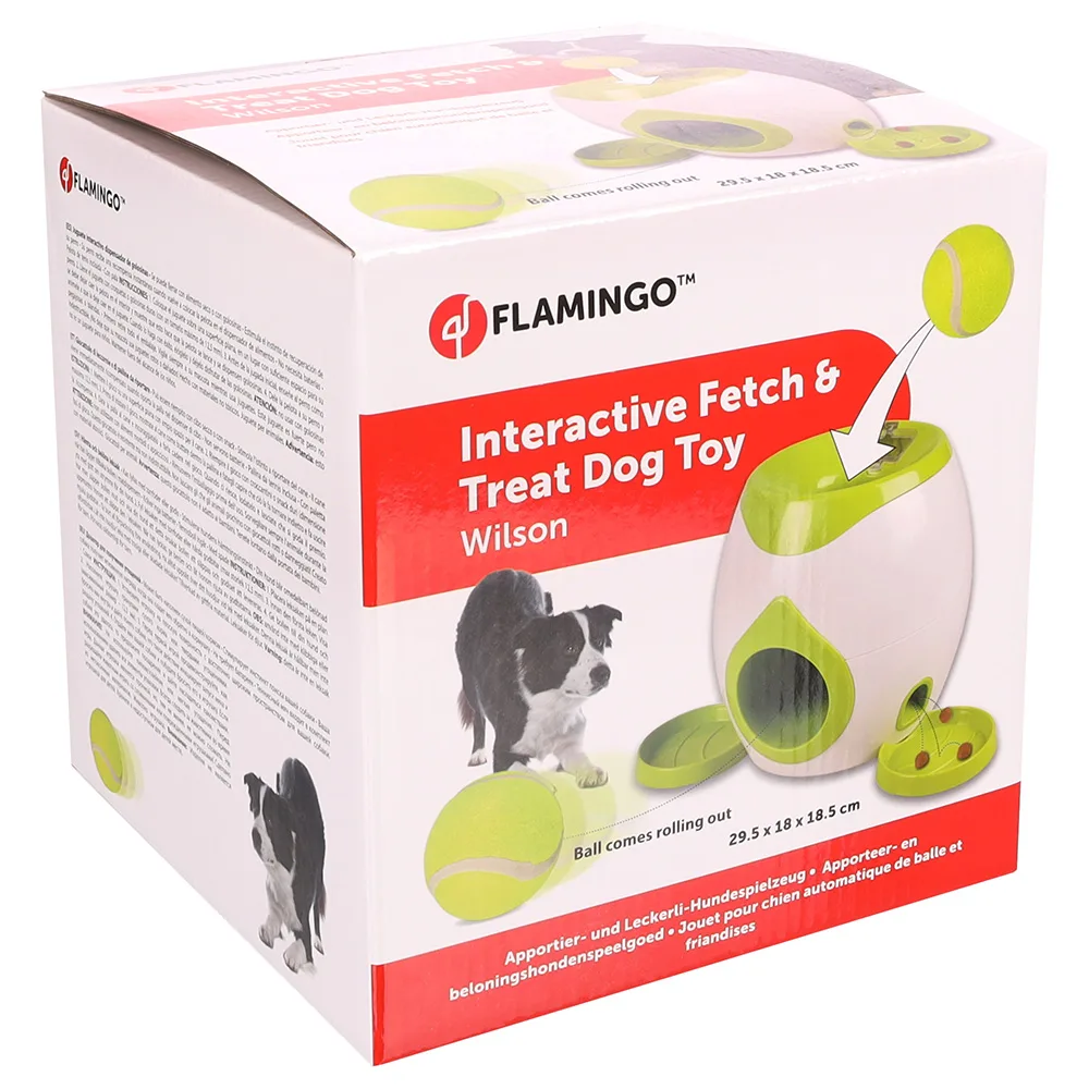 Fetch & Treat interactief speelgoed incl. tennisbal hond de Flamingo – photo produit