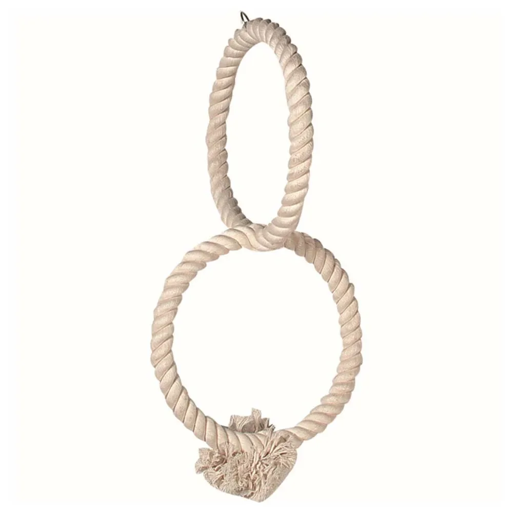 Flamingo 2 Anneaux En Coton Jouet Pour Oiseaux de Flamingo – photo produit