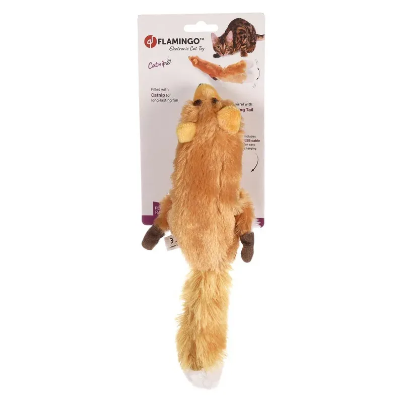 Flapso Bewegende Eekhoorn - Kattenspeelgoed - 35x14 cm by Flamingo in Brown – product photo 3 of 4