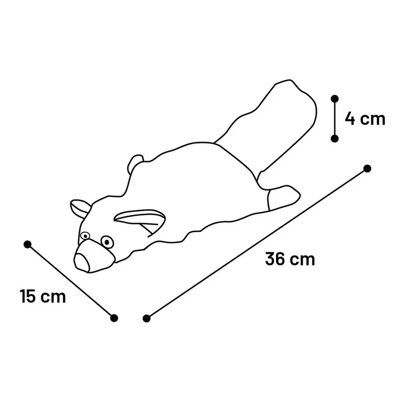 Flapso Bewegende Wasbeer - Kattenspeelgoed - 36x15 cm von Flamingo in Grau – Produktfoto 4 von 4