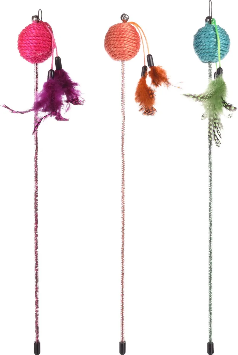 Glitty - Speelgoed Katten - Ps Hengel Glitty+bal Multi 42cm Assortiment - 1st de Flamingo en Multicolore – photo produit