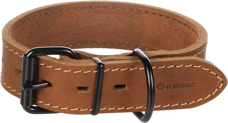 Halsband Montana Cognac Leer Breed by Flamingo – product photo